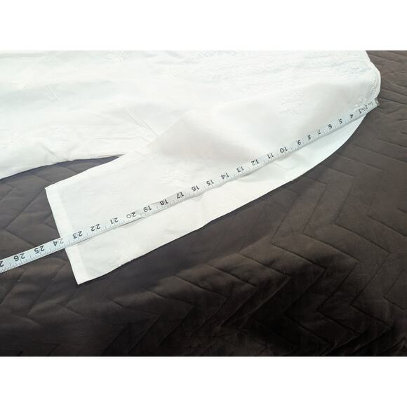 Gorgeous starched white cotton embroidered Kurta/caftan size approx 42 No tag - Picture 8 of 8